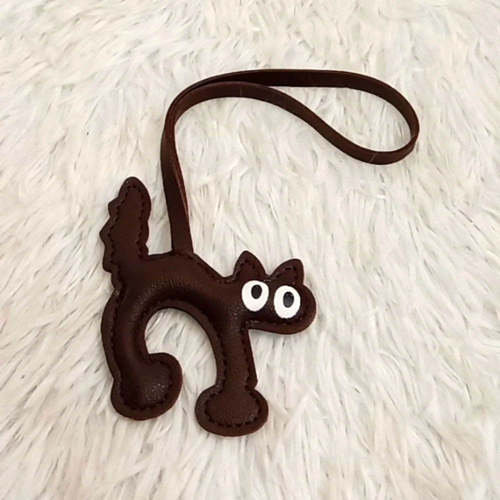 Cat Kitten Faux Leather Keychain Bag Charms - Picture 7 of 17